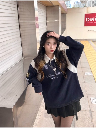 CHIOS CLUB - Oversize Shirt Hoodie FW2436BB Blue 